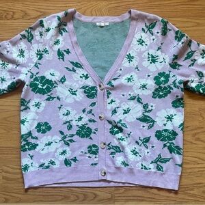 Floral Lavender Cardigan Sweater